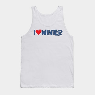 I Heart Winter Illustrated Text with a heart Tank Top